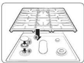 SAMSUNG NX60A6511SS - Burner grates and components - 2