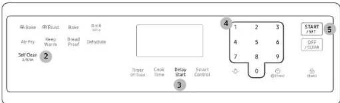 SAMSUNG NX60A6511SS - To delay starting a self-cleaning cycle - 1