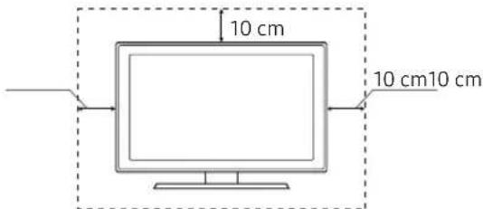 SAMSUNG UE55NU7455U - Sikre egnet ventilasjon rundt TV-en - 1