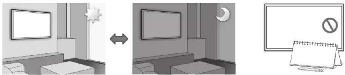 SAMSUNG UE55NU7455U - kosensoren og lysstyrken til skjermen - 1
