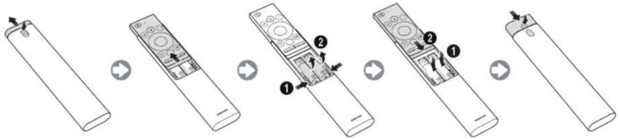 SAMSUNG UE65NU8055T - Installing batteries into the Samsung Smart Remote - 1