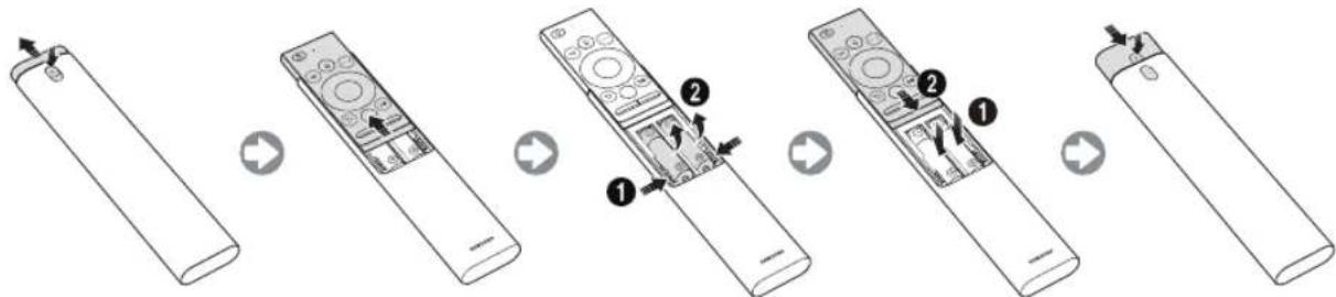 SAMSUNG UE65NU8055T - Instalación de las pilas en el Samsung Smart Remote - 1