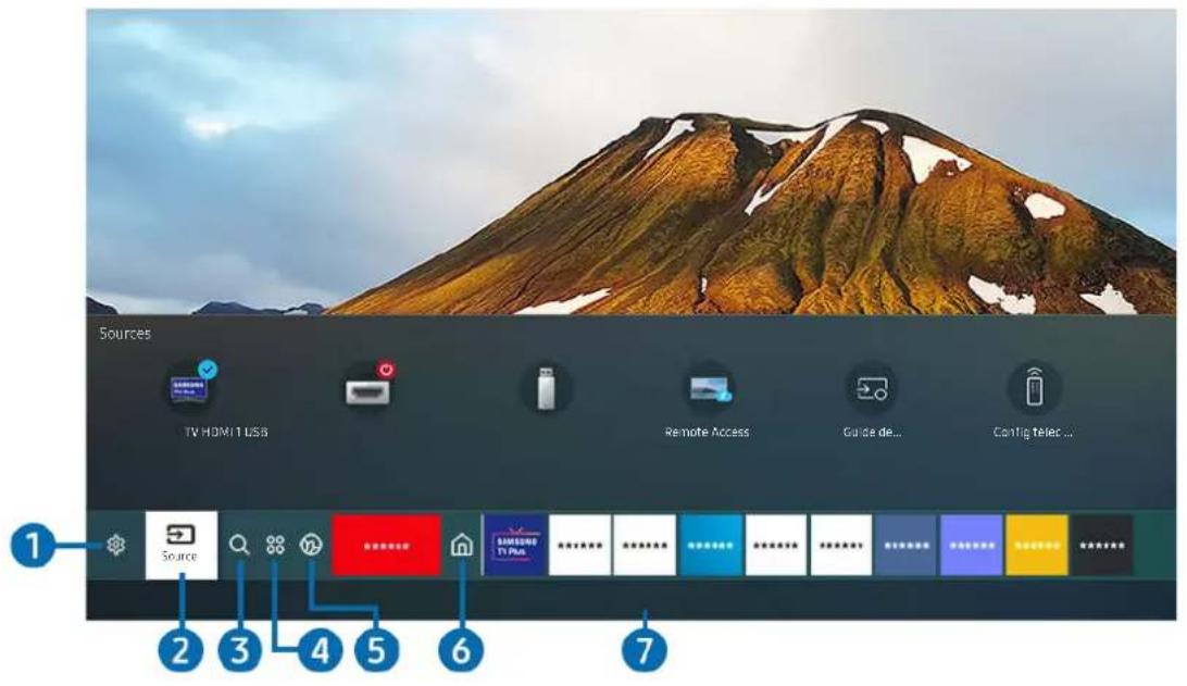 SAMSUNG QE55Q90TAL - Affichage de l'Barre d'accès rapide - 1