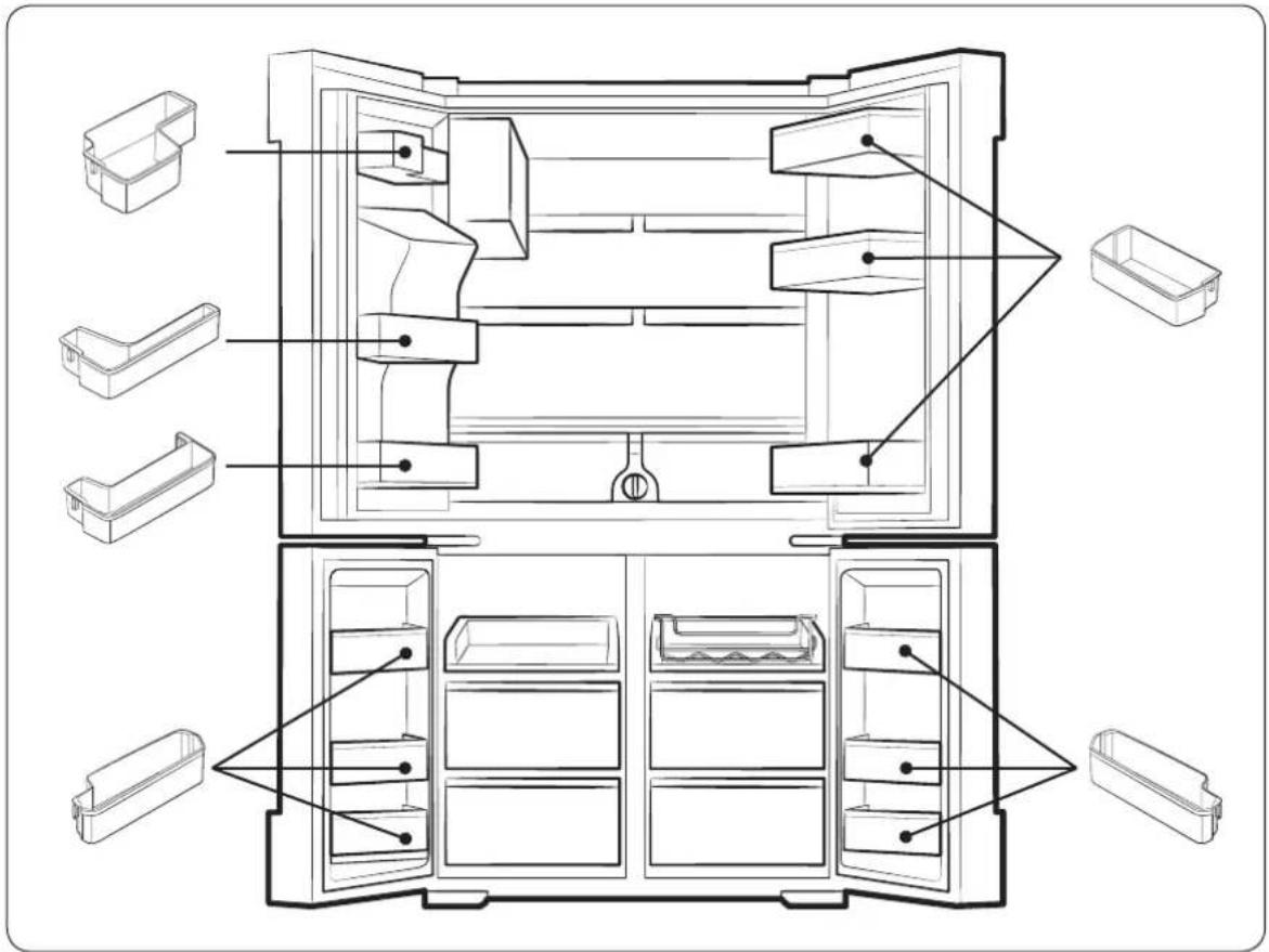 SAMSUNG RF28K9580SR - Door bins - 1
