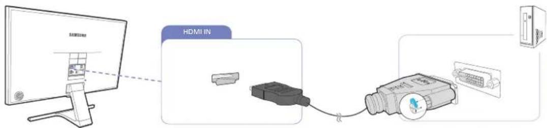 SAMSUNG S27E360F - 使用HDMI-DVI缆线连接 - 2