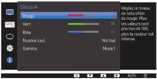 SAMSUNG S24D332H - Configuration de la teinte - 1