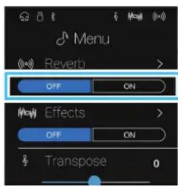 KAWAI Novus NV10 - ■ Activation/désactivation de la réverbération - 1