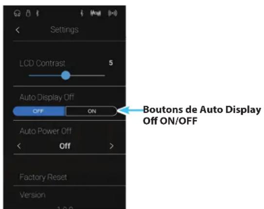KAWAI Novus NV10 - ■ Modifier le paramètre Auto Display Off - 1