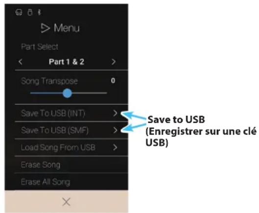 KAWAI Novus NV10 - ■ Enregistrer un morceau sur une clé USB - 1
