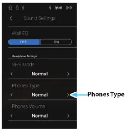KAWAI Novus NV10 - ■ Modifier le paramètre Phones Type - 1