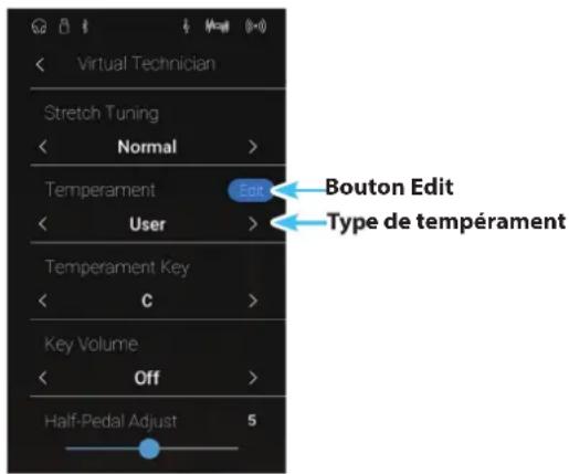 KAWAI Novus NV10 - ■ Réglage de la fonction User Temperament - 1