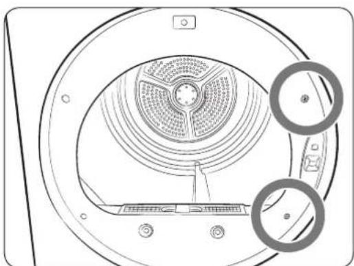 SAMSUNG DVE22N6850W - Cambiar la posicion de la puerta - 3