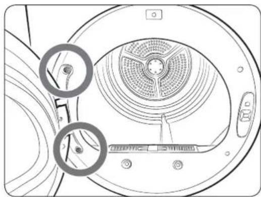SAMSUNG DVE22N6850W - Switching the door position - 1