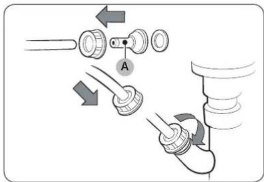 SAMSUNG DV8GT5220AW - By using the drain pipe of the wash basin: - 1