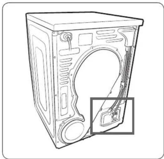 SAMSUNG DV8GT5220AW - SCHRITT 3 Anschlieben des Abwasserschlauchs - 1