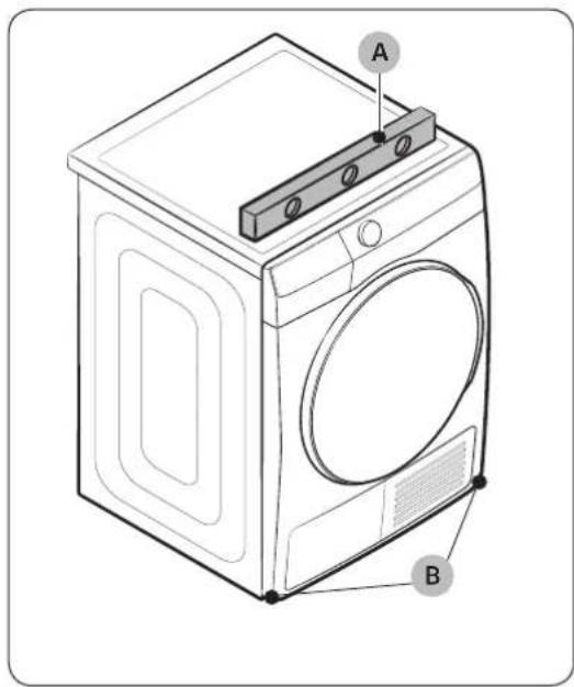 SAMSUNG DV8GT5220AW - TRINN 2 Justere nivelleringsfottene - 1