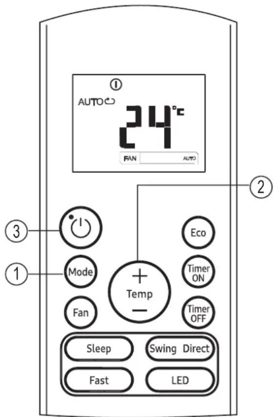 SAMSUNG AR09TXHQASIN - Wie man die Tasten bedient - 1