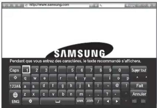 SAMSUNG HTH6500WM - Utilisation du clavier virtuel - 1