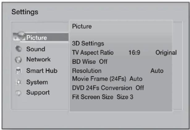 SAMSUNG HTH6500WM - Accessing the Settings Screen - 1