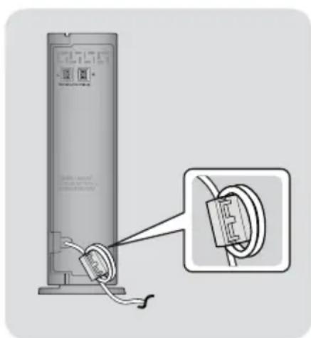 SAMSUNG HTH6500WM - Attaching the Toroidal Ferrite Core to the Power Cord of the Wireless Receiver Module (SWA-6000) - 1