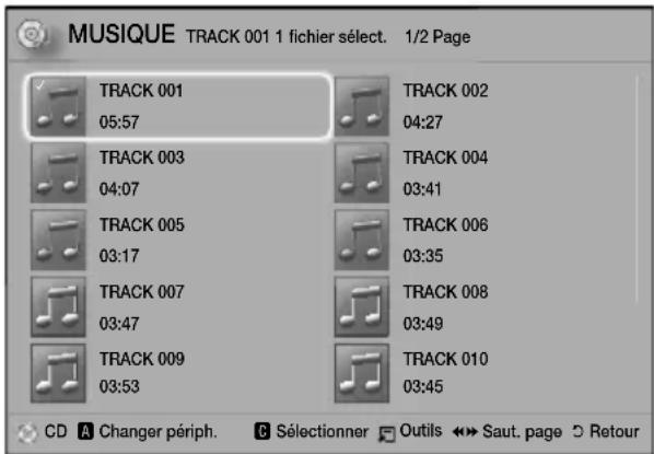 SAMSUNG HTJ5530 - Création d'une liste d'écoute musicale - 1