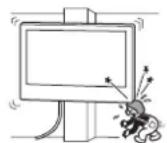SONY SUWL51 - Non estallare la staffa di montaggio a parete su superfici delle quali gli angoli o i lati del teileso r del monitor potrebbero sporgere. - 1
