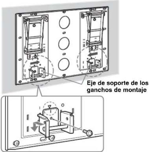 SONY SUWL51 - Cambie la posicion de los ejes de soporte de los ganchos de montaje. - 1