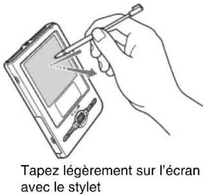 SONY Clie PEGTJ37 - Suivez les instructions affichées à l'écran. Tapez exactement au centre du repère affchéé. - 2