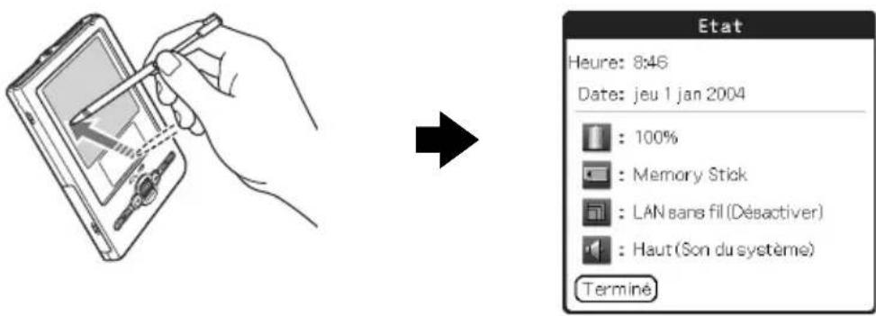 SONY Clie PEGTJ37 - Informations d'etat - 1