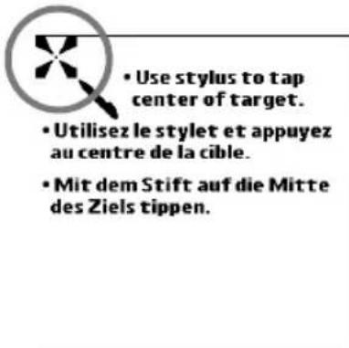 SONY Clie PEGTJ37 - Suivez les instructions affichées à l'écran. Tapez exactement au centre du repère affchéé. - 1