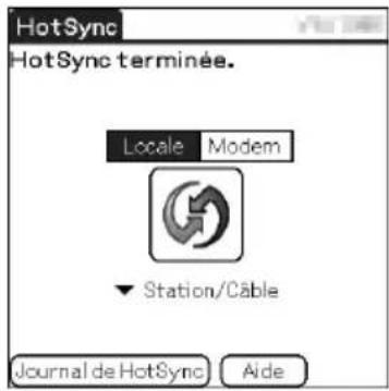 SONY Clie PEGTJ37 - Tapez sur HotSync) sur I'ecran HotSync. - 1