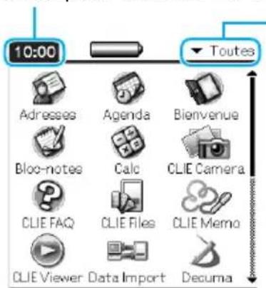 10:00 Toutes Adresses Agenda Bienvenue Bloc-notes Calc CLIE Camera CLIE FAQ CLIE Files CLIE Memo CLIE Viewer Data Import Decuma