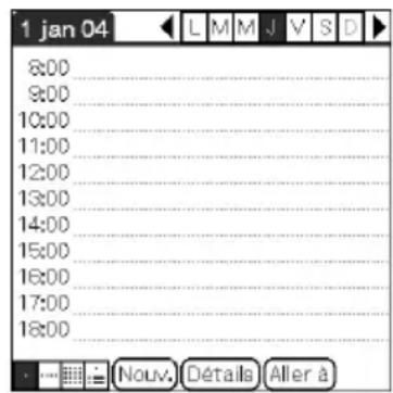 1 jan 04 8:00 9:00 10:00 11:00 12:00 13:00 14:00 15:00 16:00 17:00 18:00 Nouv. Détails Aller à