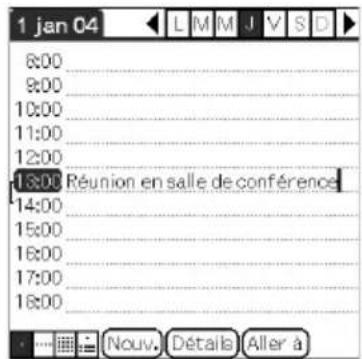 1 jan 04 6:00 9:00 10:00 11:00 12:00 13:00 Réunion en salle de conférence 14:00 15:00 16:00 17:00 18:00 Nouv. Détails Aller à