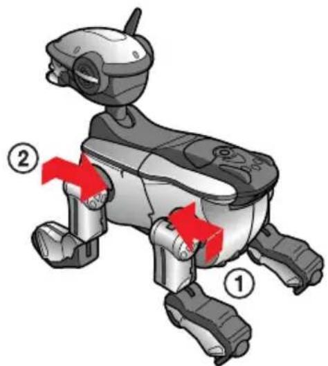 SONY ERS220 - Bringen Sie das linke Vorder- und das linke Hinterbein wieder an. - 1