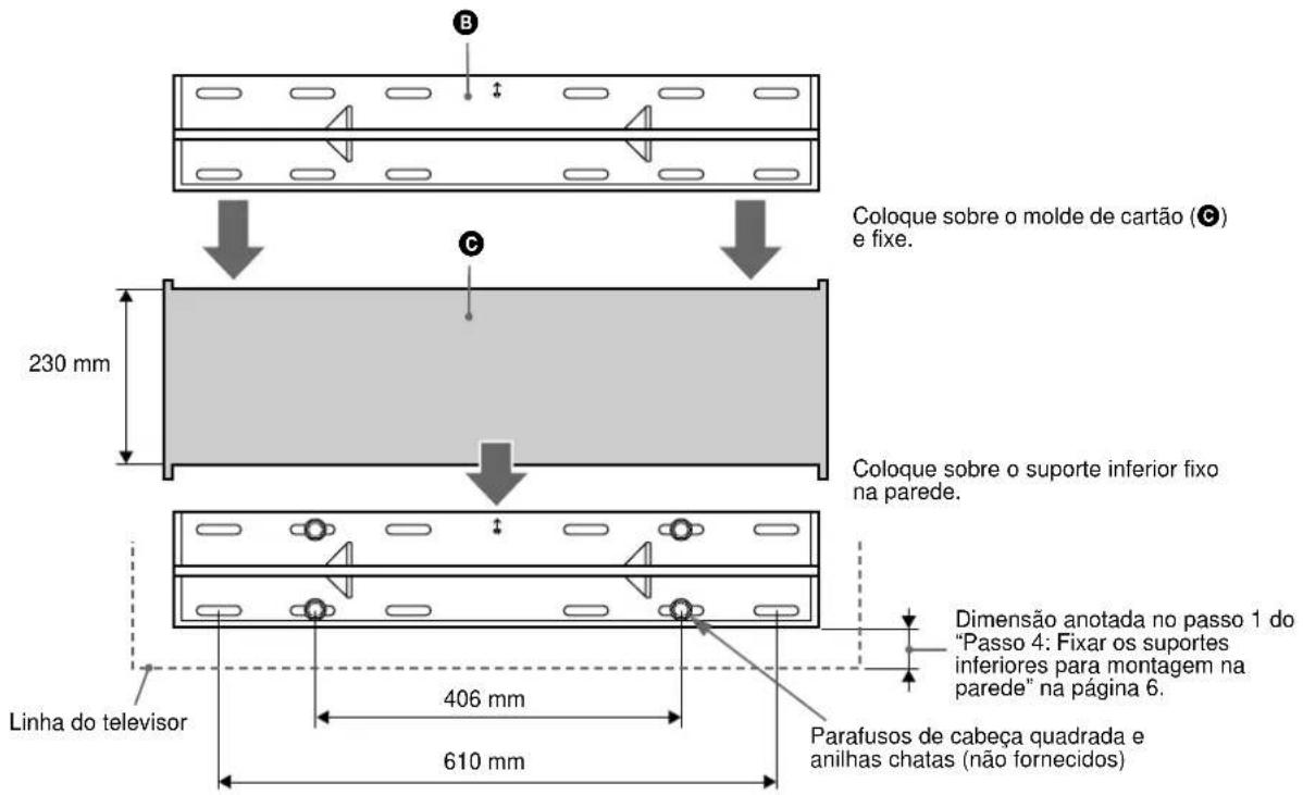 SONY SUWTS1 - Passo 5: Fixar os suportes superiores para montagem na parede - 1