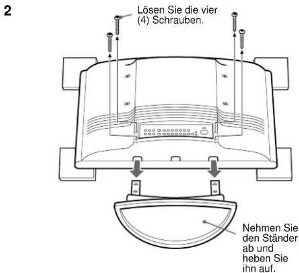SONY SUWTS1 - So behmen Sie den Ständer ab und bringen die Abdeckungen an - 3