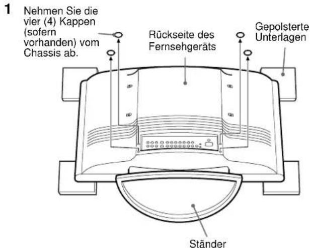 SONY SUWTS1 - So behmen Sie den Ständer ab und bringen die Abdeckungen an - 1