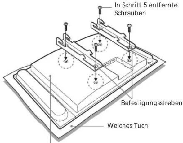 In Schritt 5 entfernte Schrauben Befestigungsstreben Weiches Tuch