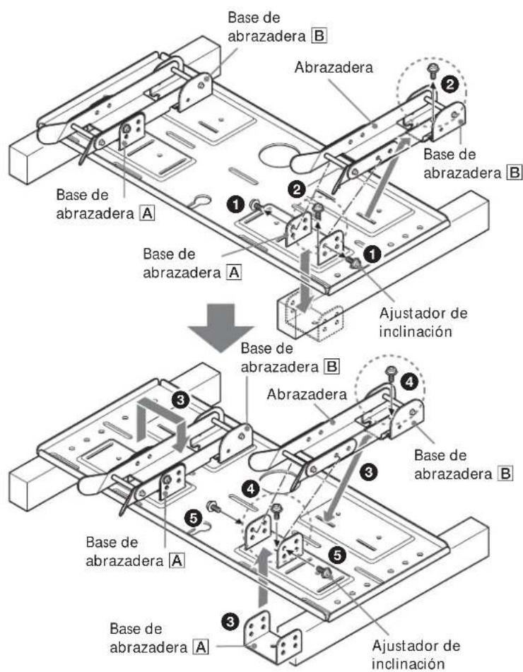 SONY SULW1 - Paso 2: Ajuste la posición de las bases de la abrazadera (sólo para KLV-26HG2 y KLV-L32M1) - 1