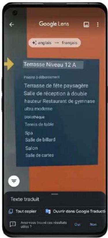OPPO Reno 5 Pro 5G - La traduction à trois doigts par Google Lens - 1