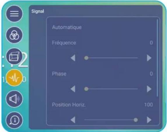 OPTOMA 3651RK - Configurer les paramètres de signal (pour l'entrée VGA uniquement) - 1