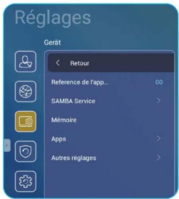 OPTOMA 3651RK - Configuration des paramètres de l'appareil - 1