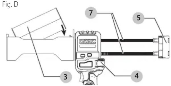 DEWALT DCE591D1 - como insertar un cartucho (Fig. D) - 1