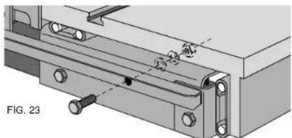 DEWALT DW7461 - Attach rear fence rail to Slide Table support pan (Fig. 23). - 1