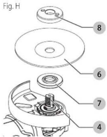 DEWALT DCL043 - Installation de meules sans moyeu (Fig. H) - 1