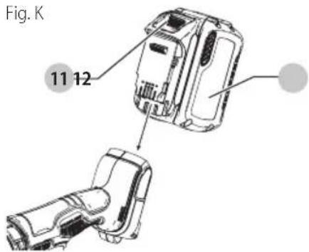DEWALT DCL043 - Cómo instalar y Retirar la Unidad de Bateria (Fig. K) - 1