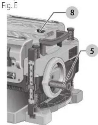 DEWALT DW735X - To Attach the Depth Adjustment Crank Handle (Fig. E) - 1