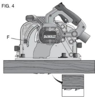 DEWALT DWS520SKH - Réglage du couteau diviseur (Fig. 3) - 2