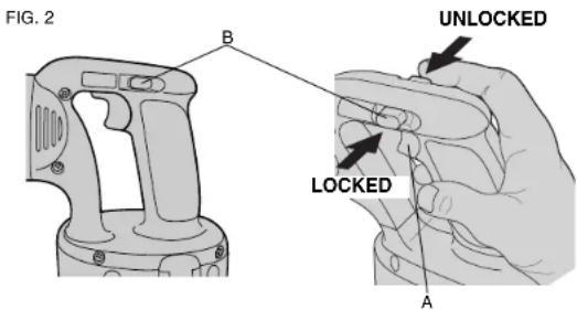 DEWALT DC380K - LOCK-OFF BUTTON AND TRIGGER SWITCH - 1